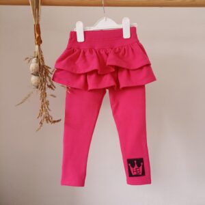 Zateplené cyklamenové sukňolegíny